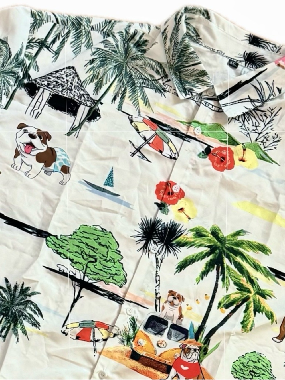 Unique & Fun Hawaiian Button-up Collared Shirt | Mens XXL